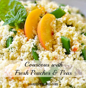 couscous fresh peaches & sugar snap peas