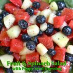 fruit & spinach with poppy seed dressing