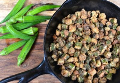 fried okra in cast iron