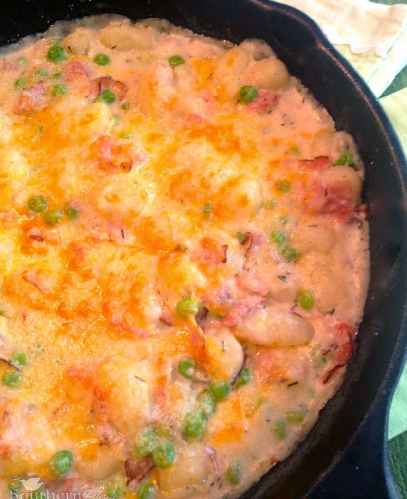 Potato Gnocchi with Ham & Peas