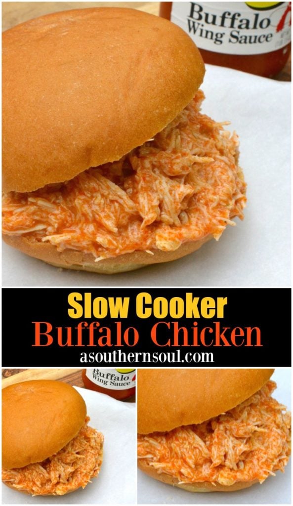 Enjoy this easy to make recipe on sandwiches, in dips or whenever you're looking to amp up the flavor of a baked potato. Buffalo Chicken cooked low and slow in the crock pot is a recipe with so many uses!