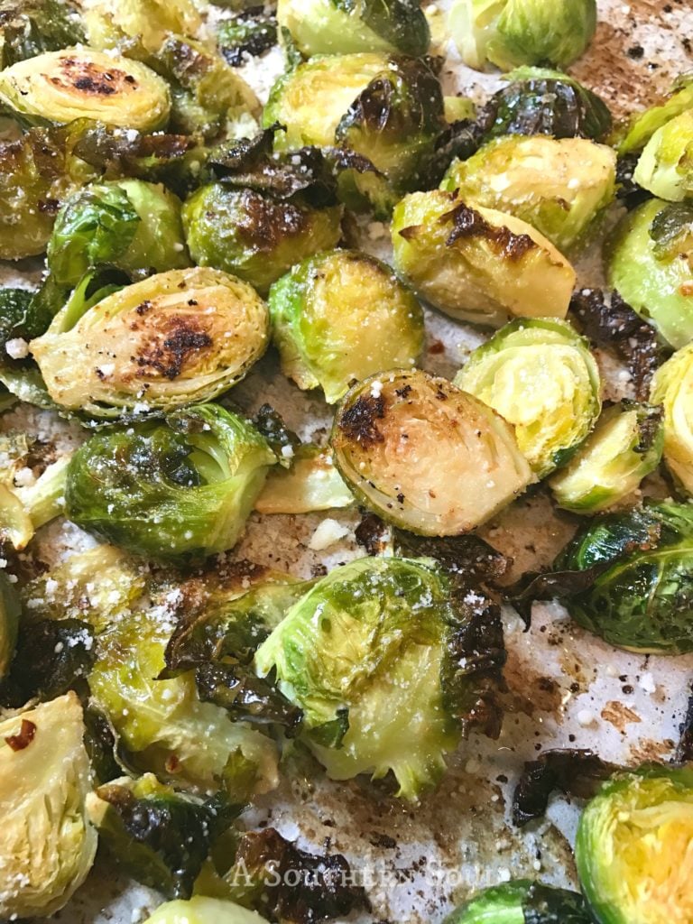 Roasted Brussel Sprouts with Parmesan & Lemon A Southern Soul