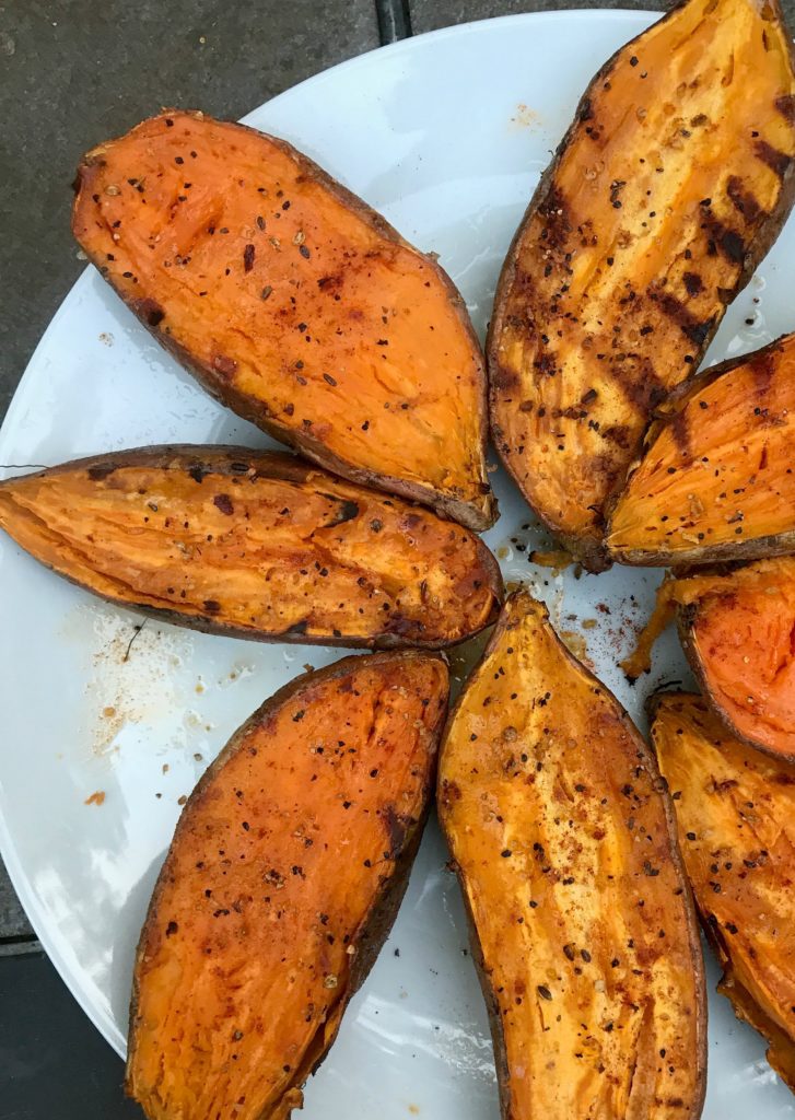 grilled sweet potatoes