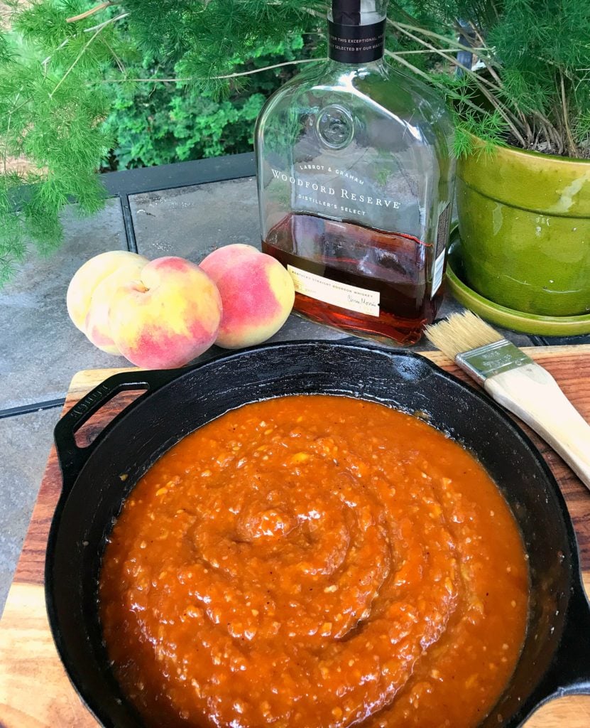 bbq sauce with peaches and bourbon