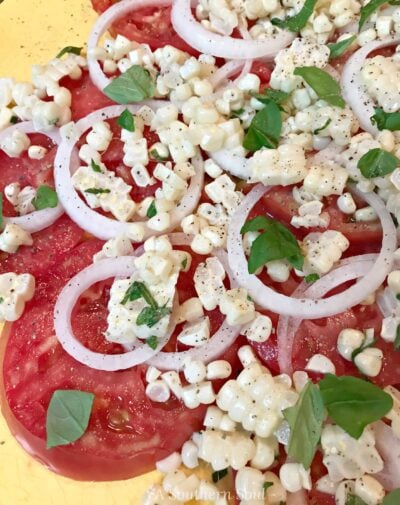 summer salad with tomatoes and corn