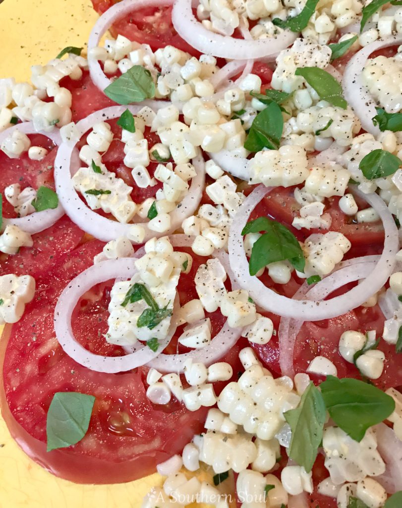 summer salad with tomatoes and corn