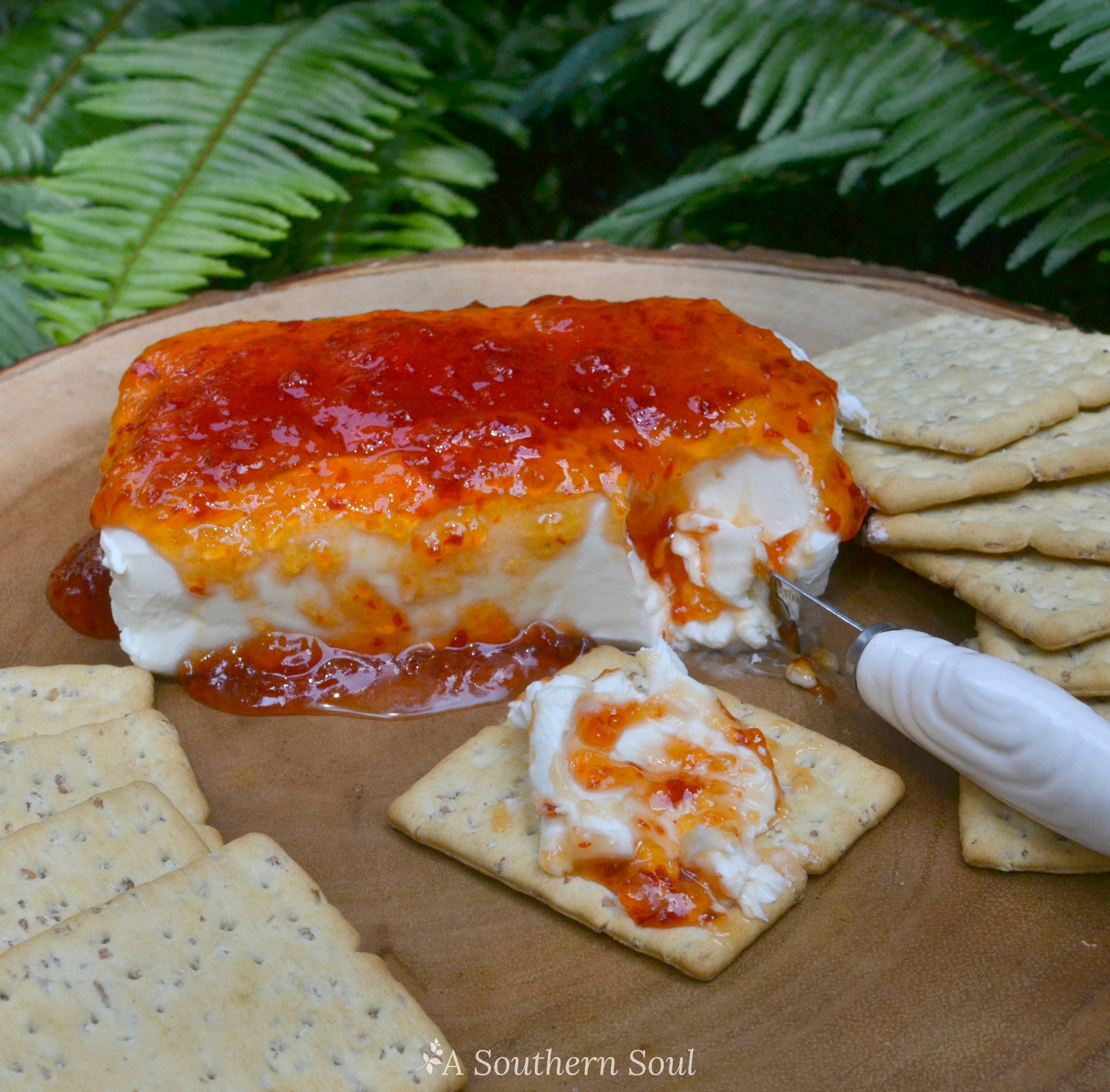 Pepper Jelly &amp; Cream Cheese Appetizer - A Southern Soul