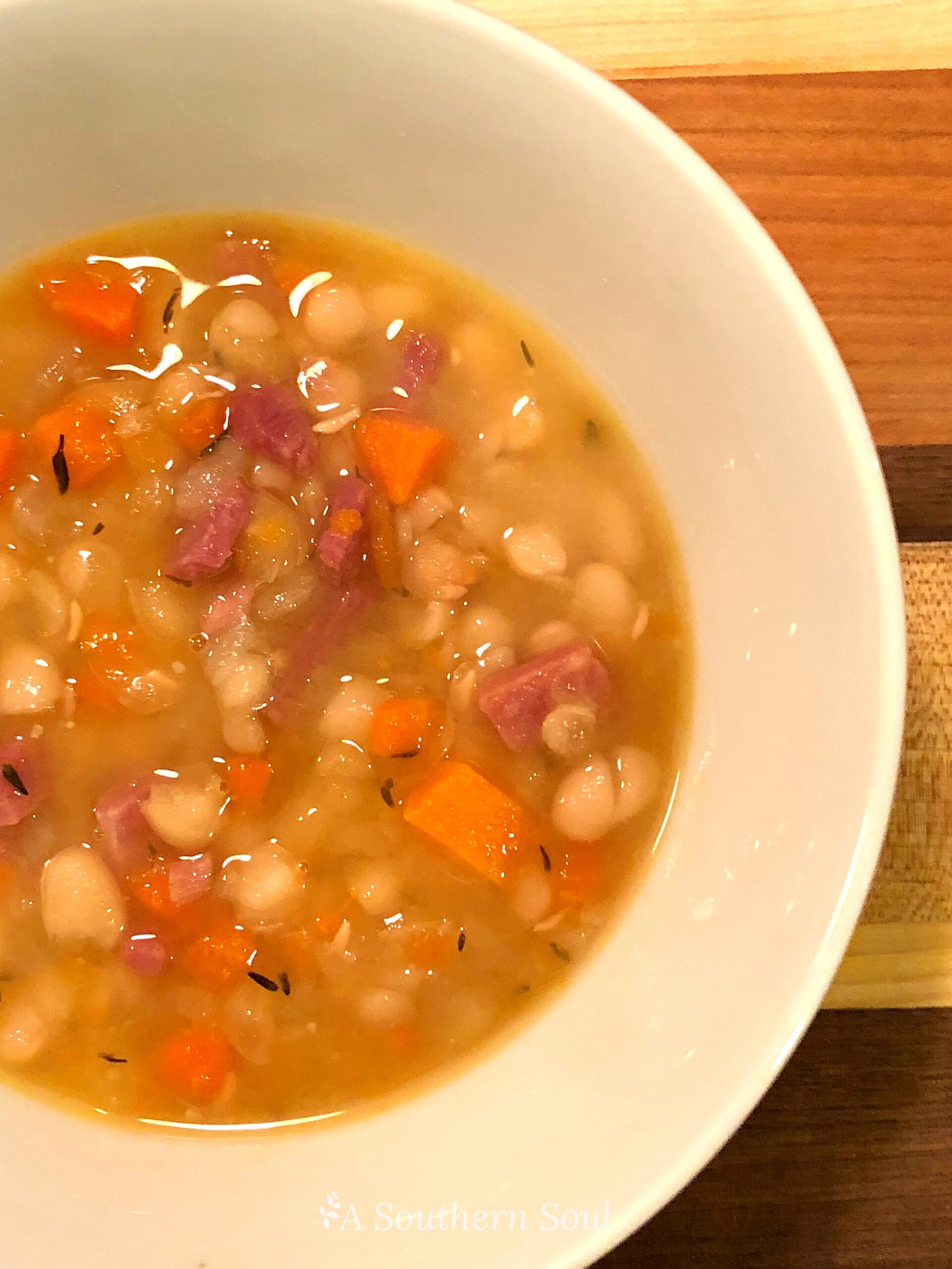 Slow Cooker Ham & White Bean Soup A Southern Soul