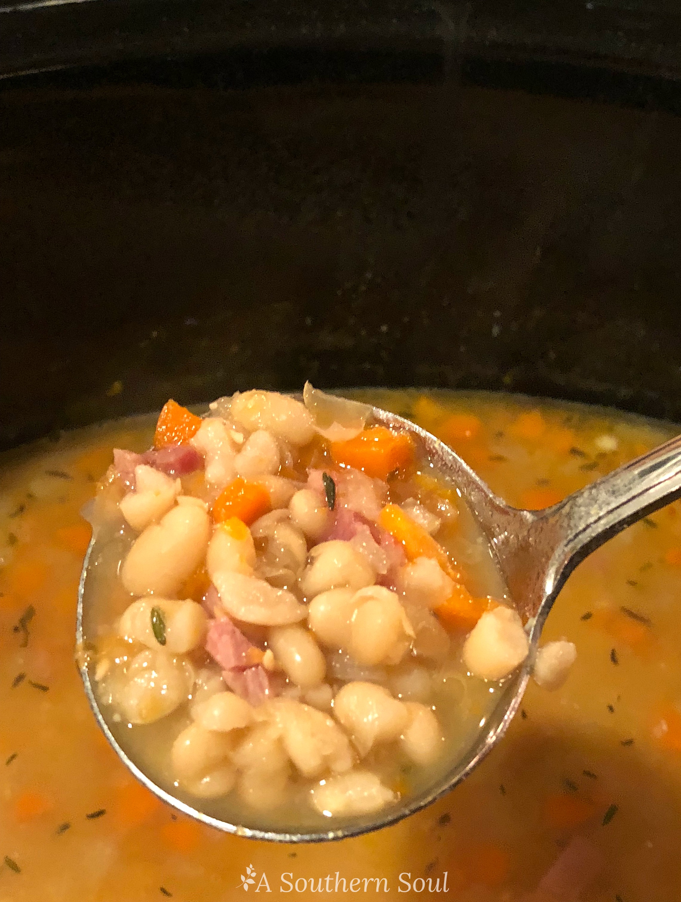 Slow Cooker Ham & White Bean Soup A Southern Soul