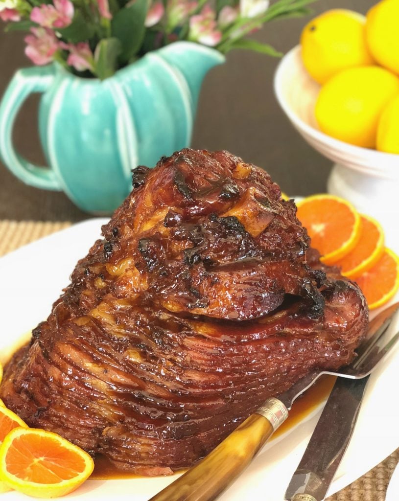 citrus molasses glazed ham