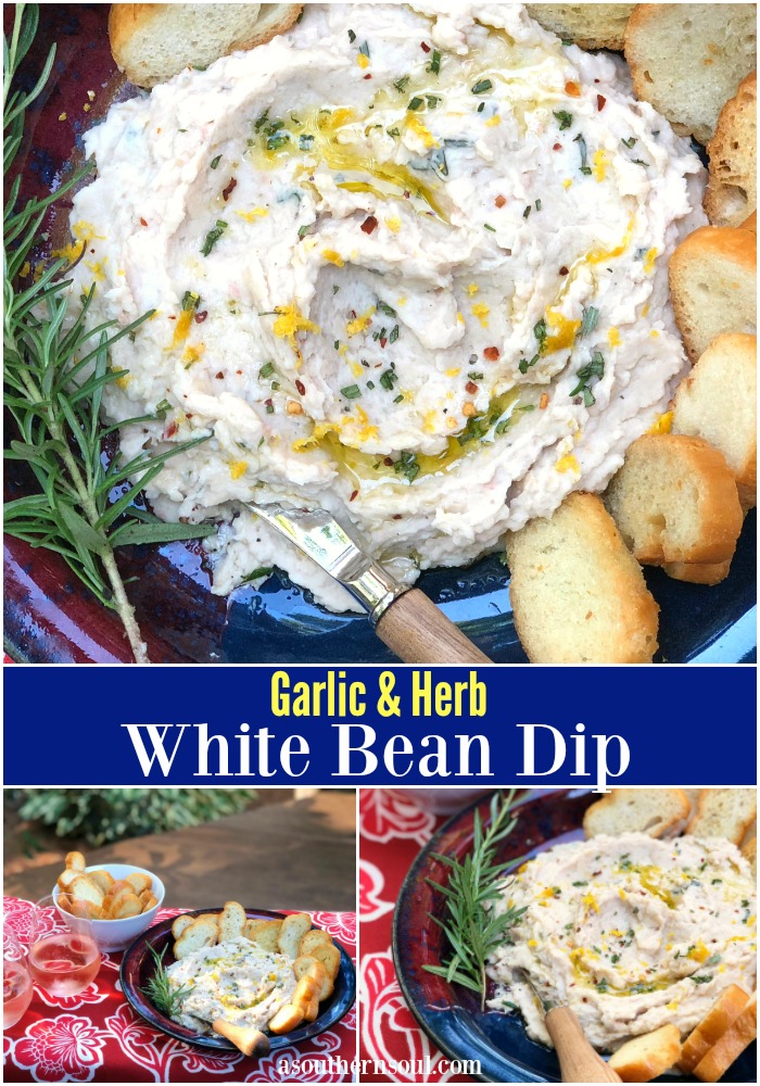 herb and garlic white bean dip