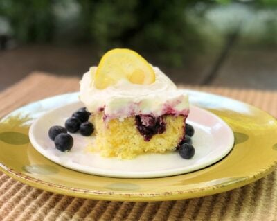 Blueberry Lemon Poke Cake from A Southern Soul