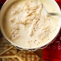 Classic, "Southern Style" recipe has been around for generations. It's full of tender chicken in a creamy broth seasoned with salt and pepper. It's simple, straightforward and absolutely delicious!