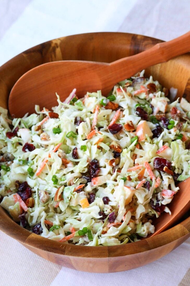 Cranberry Pecan Slaw is a side dish or easy to make salad.