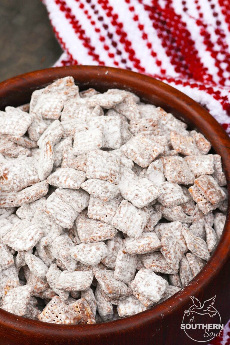 Classic Muddy Buddies are a "must make" during the holidays. Also know as Puppy Chow, this sweet crunchy treat is a treat loved by kids of all ages!