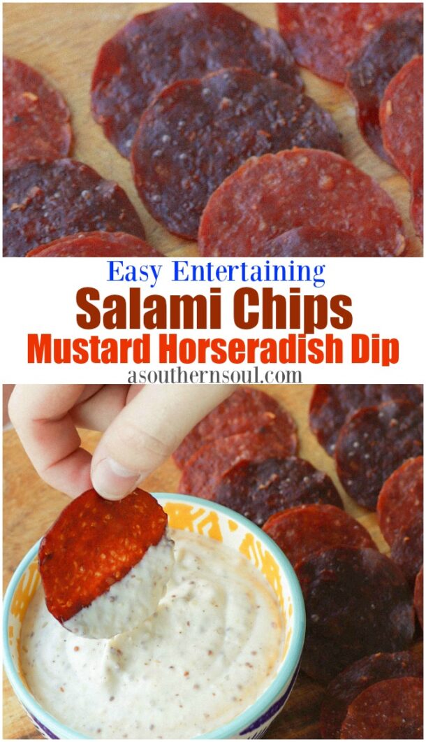 Salami Chips with Mustard Horseradish Dip A Southern Soul