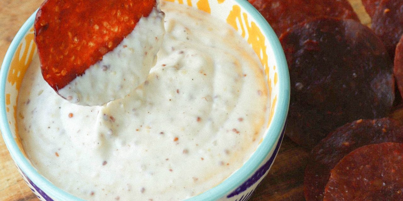 Salami Chips with Mustard Horseradish Dip A Southern Soul
