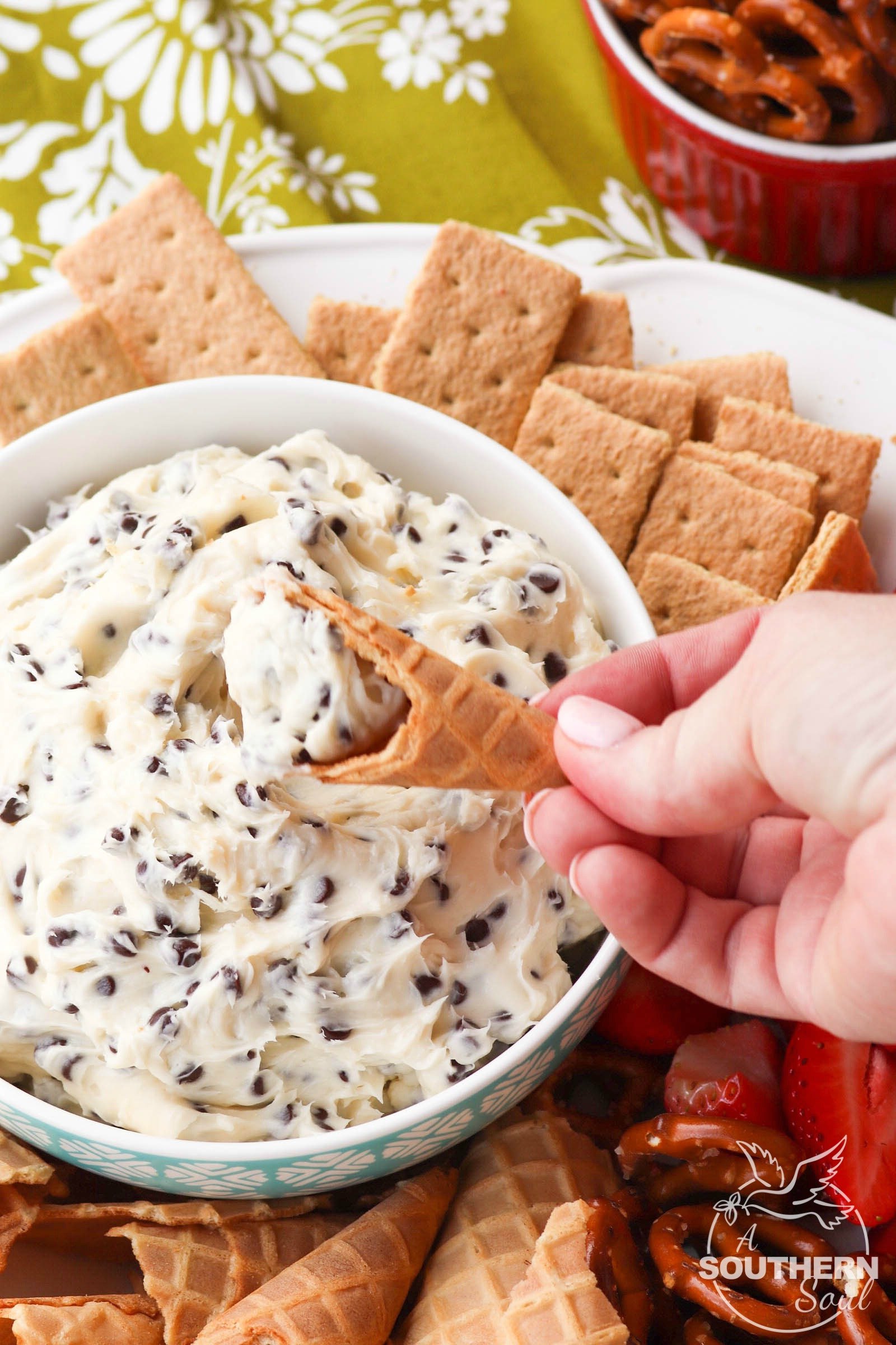 Easy Chocolate Chip Cheesecake Dip A Southern Soul