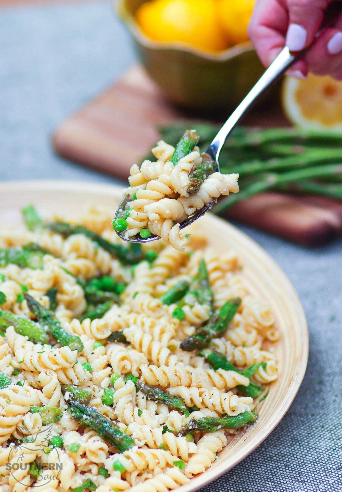 Lemony Asparagus & Pea Pasta Salad A Southern Soul