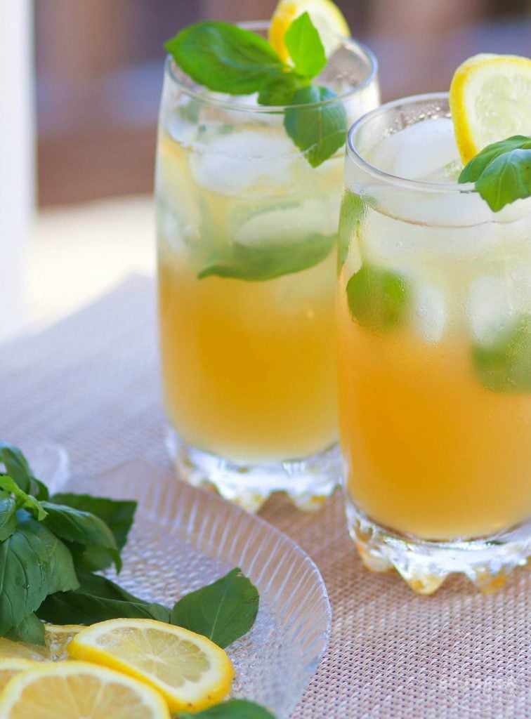 Lemonade made extra special with basil and bourbon is a drink perfect for derby day or to sip on any time of the year!