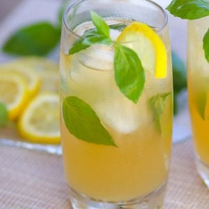 Lemonade made extra special with basil and bourbon is a drink perfect for derby day or to sip on any time of the year!