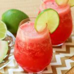 Watermelon Cooler Cocktail is the perfect summer sipper. Make with fresh watermelon, lime juice and a bit of sugar and splash of tequila. For a drink the kids will love, just leave out the alcohol!