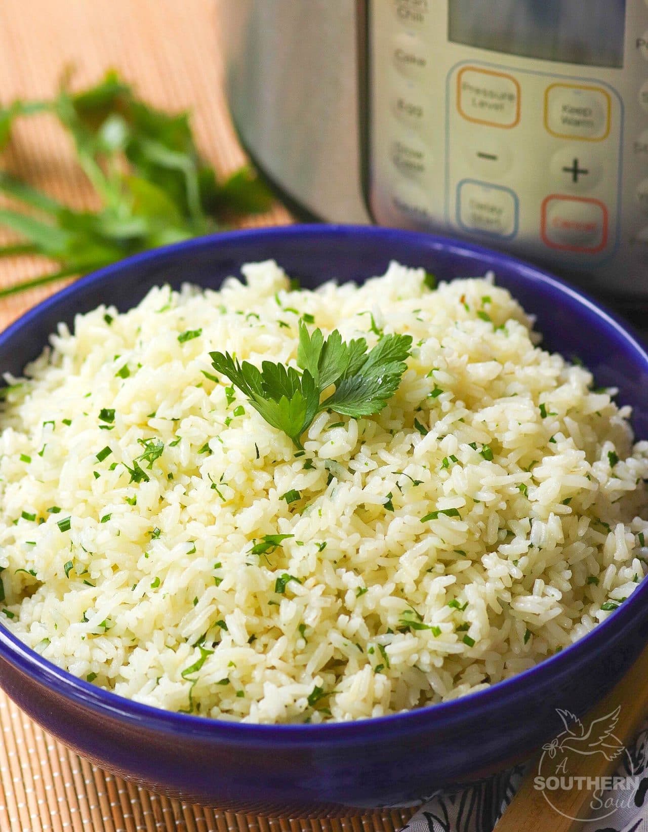 Instant Pot Garlic and Herb Rice A Southern Soul
