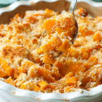 Brown Butter Butternut Squash Casserole with caramelized onions and a butter cracker crust is a fall recipe that's totally delicious!