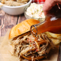 Carolina Vinegar BBQ Sauce is tangy, spicy and is a must when you're serving pulled pork! It's easy to make with just 6 ingredients.