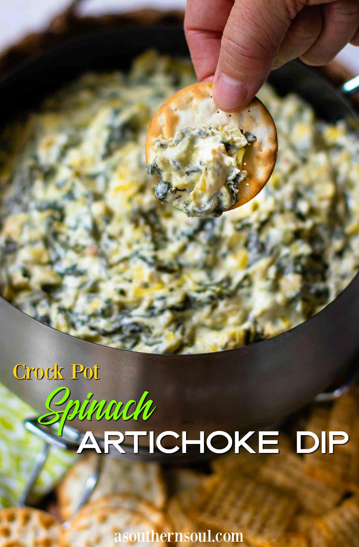 Crock Pot Spinach Artichoke Dip A Southern Soul