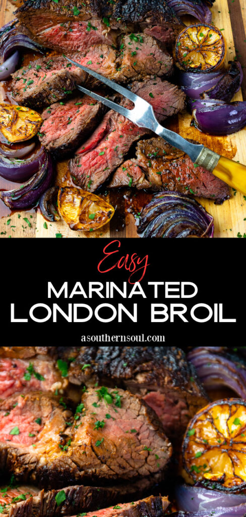 2 minage pin of london broil for Pinterest.