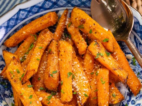 Air fryer roasted carrots on holiday platter