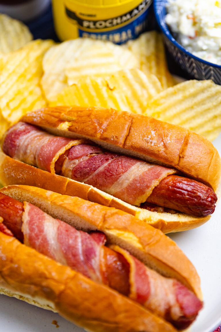Air Fryer Bacon Wrapped Hot Dogs A Southern Soul