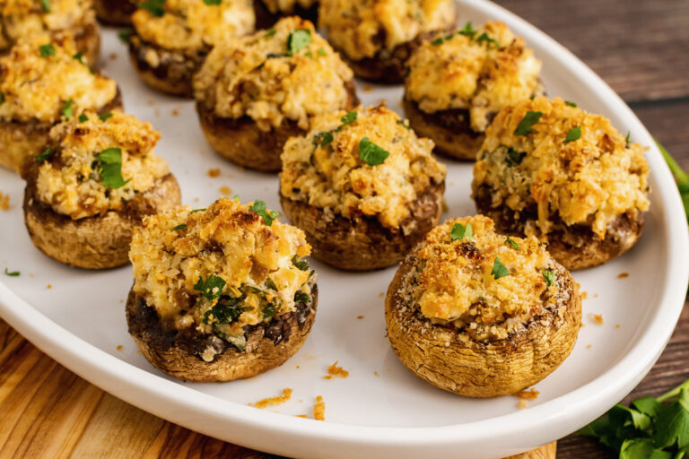 Stuffed Mushrooms With Creamy Cheese Filling