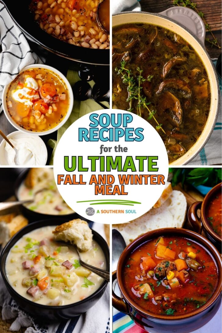A BIG list of soup recipes with ideas for serving.
