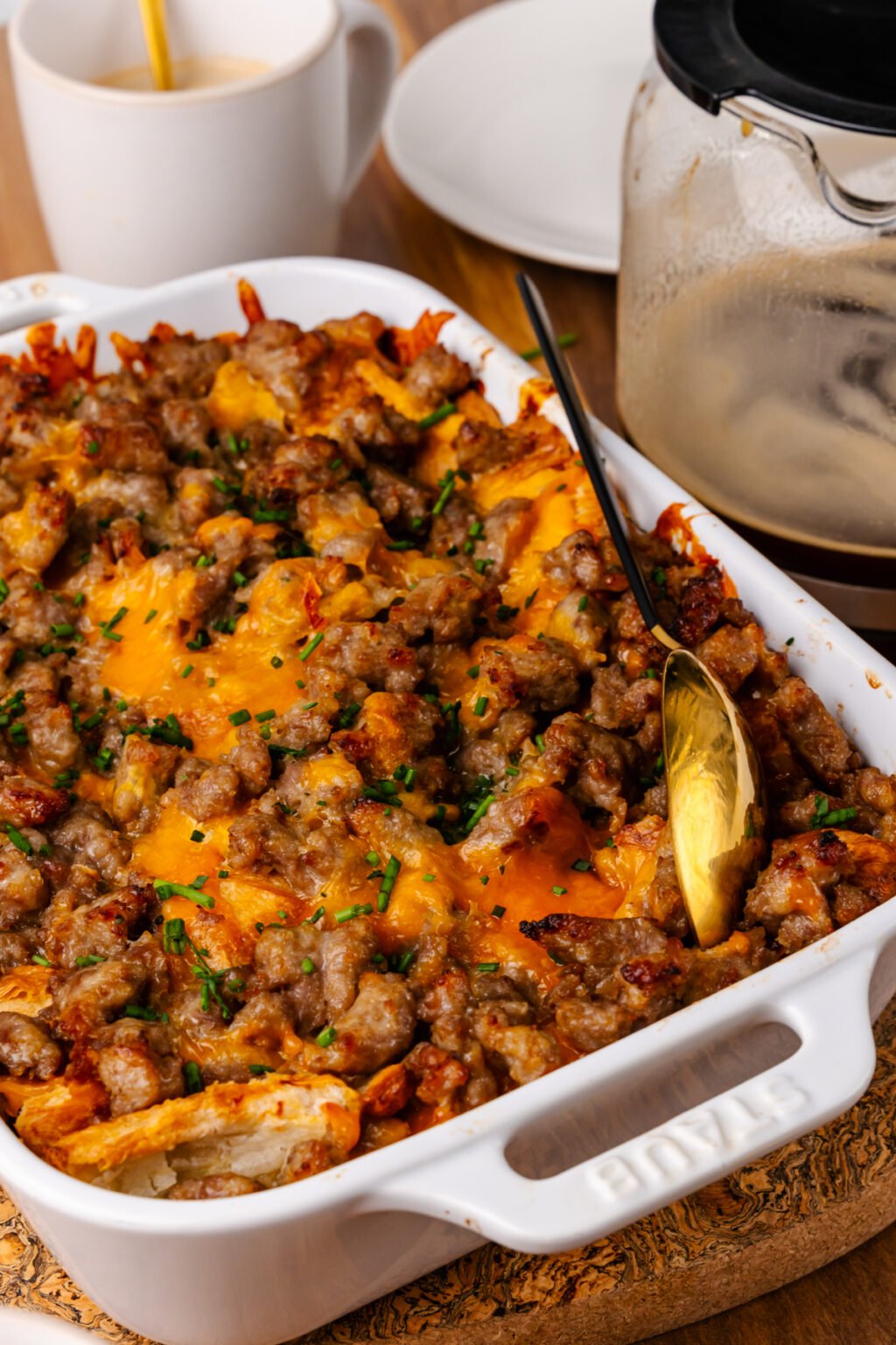 Sausage And Cheese Croissant Breakfast Casserole sausage-and-cheese-croissant-breakfast-casserole