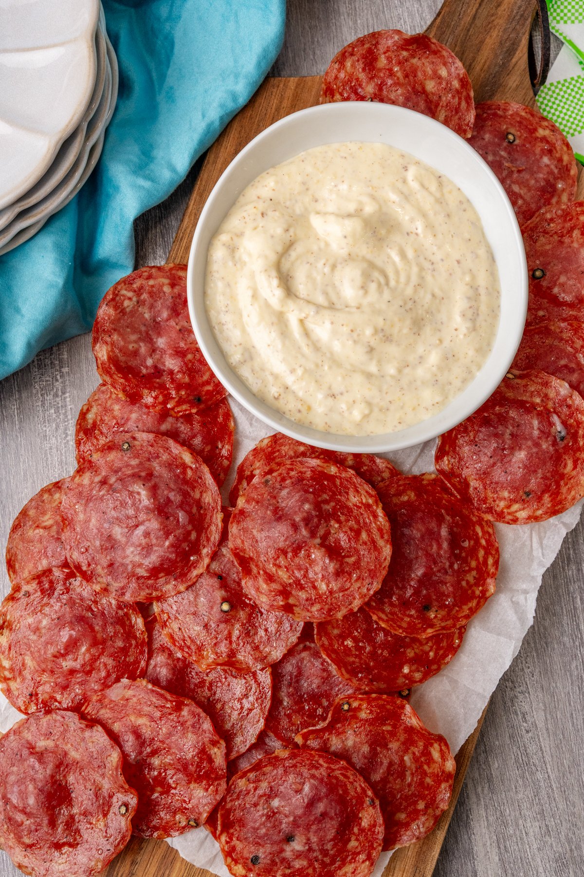 Salami Chips With Dip
