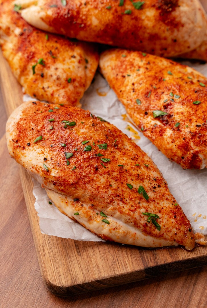 Oven roasted chicken breasts.