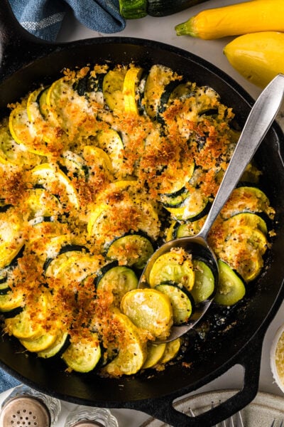 Zucchini Squash Casserole with Crispy Topping