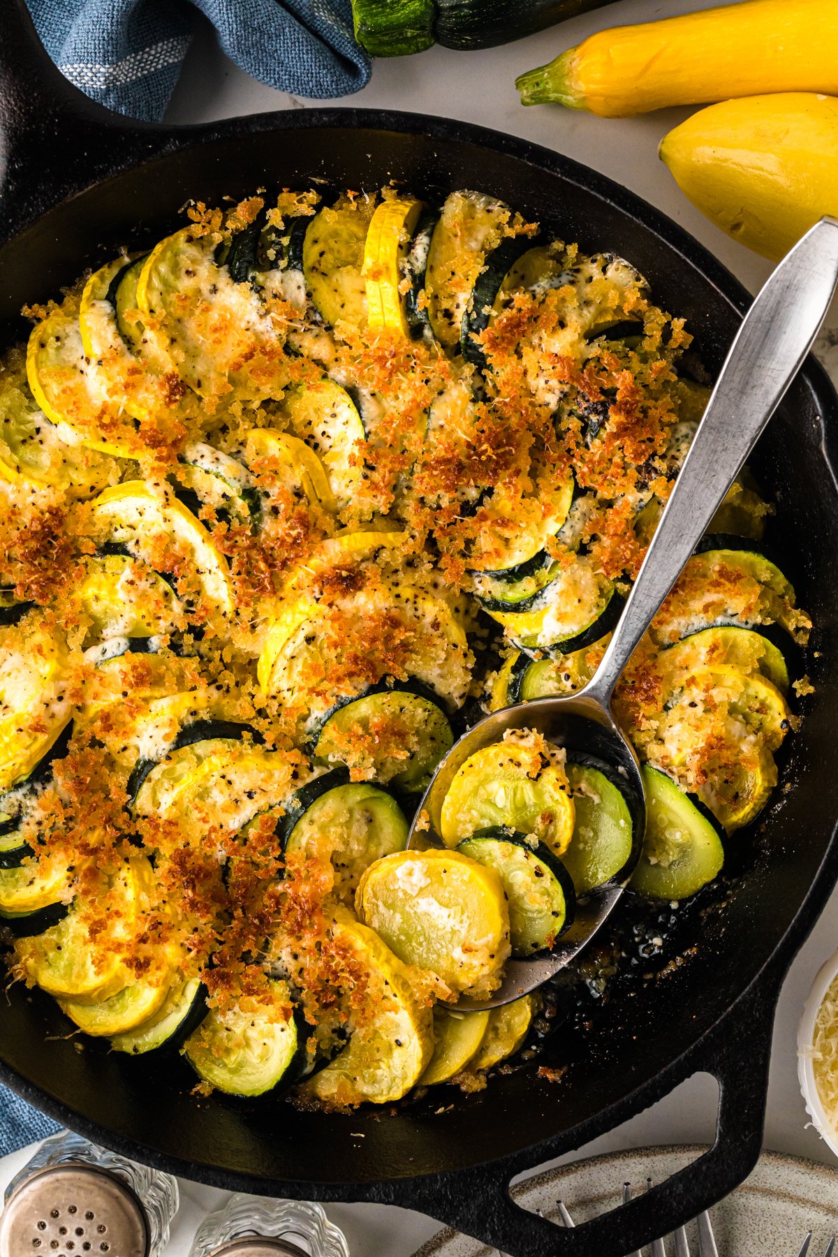 Zucchini Squash Casserole with Crispy Topping
