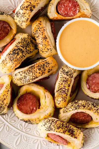 Big Pigs In A Blanket (Puff Pastry + Smoked Sausage)