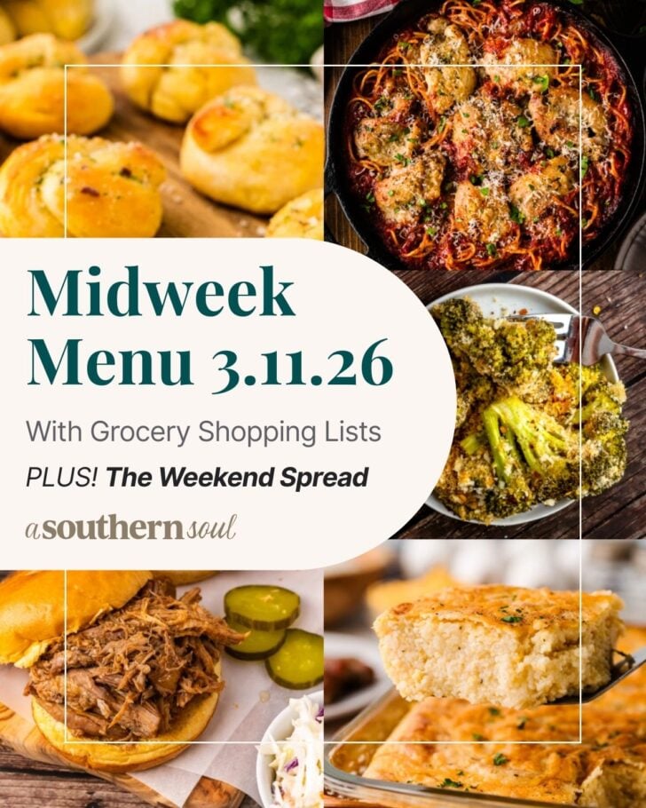 Pinterest pin image for Midweek Menu Meal Plan: 3.11.26
