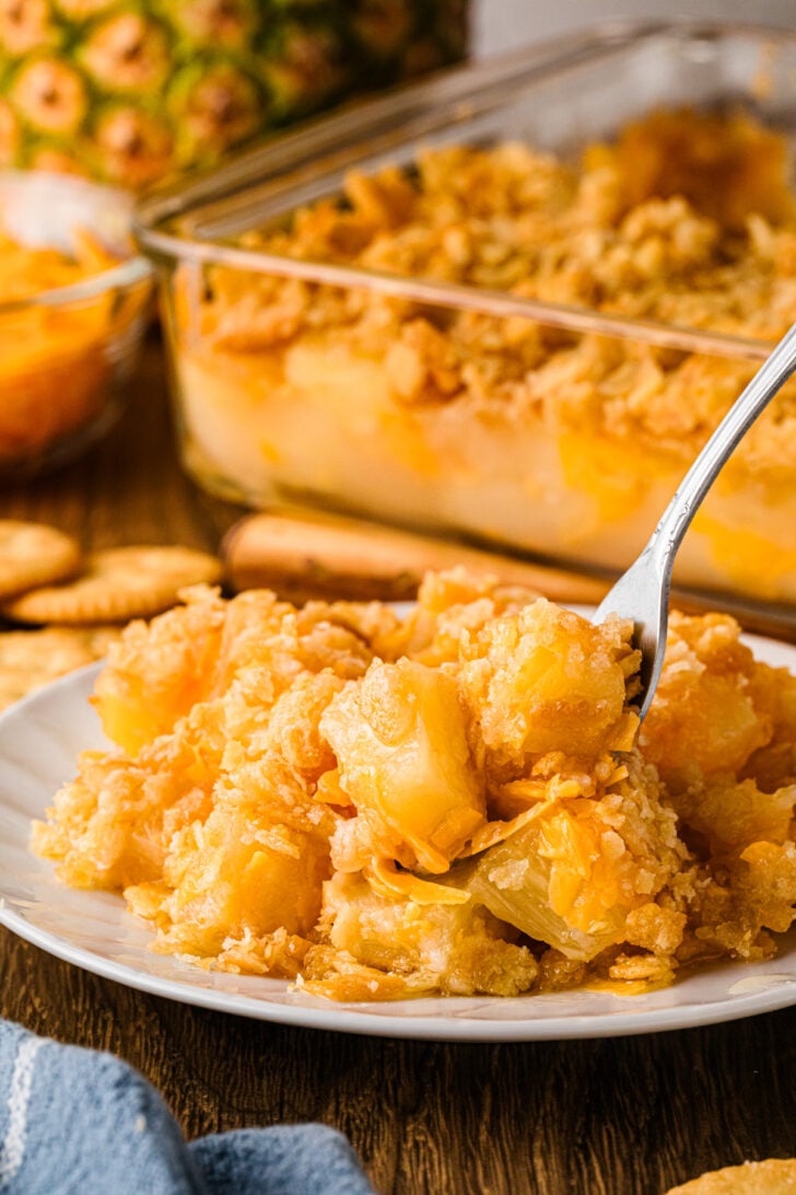 Pinterest pin image for Easy Southern Pineapple Casserole