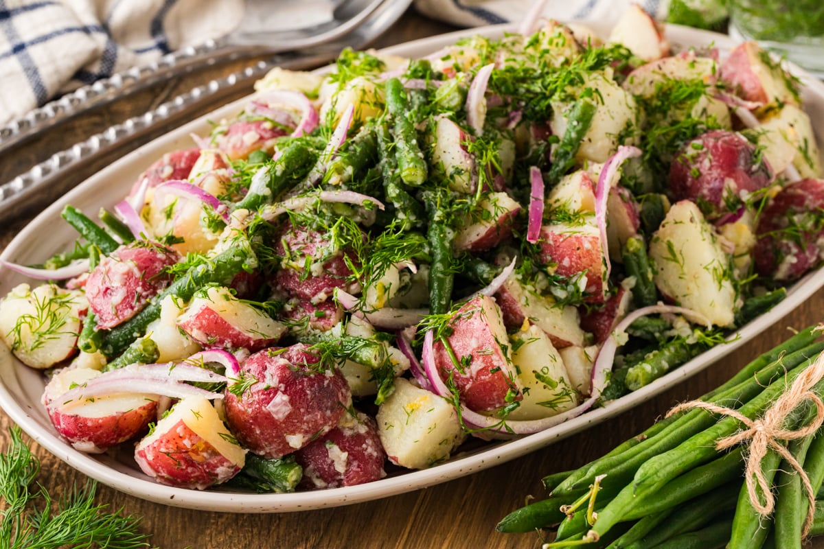 Green Bean and Potato Salad with Lemon Dill Vinaigrette (No Mayo)